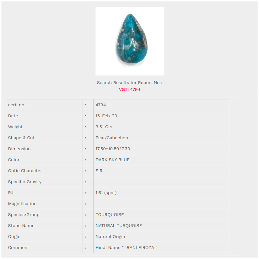 Natural Turquoise (Firoza)