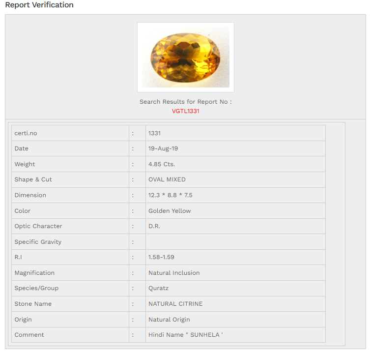 Natural Certified Citrine 4.85 Carat